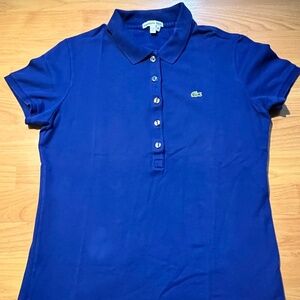 Lacoste Women's Polo Shirt Size 40 (Small) Color Blue 5 buttons